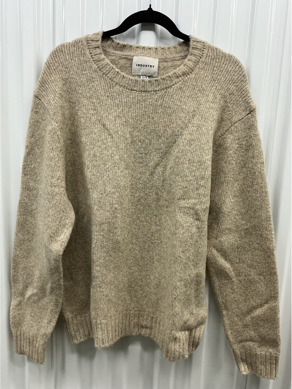 Size Large XL Womens Industry Beige Marbled Chunky Knit Cozy Winter Sweater #57